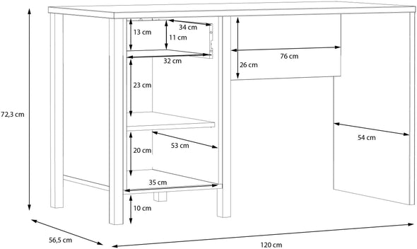 Birou HighRock cu design industrial 120 cm lățime - LunaHome.ro