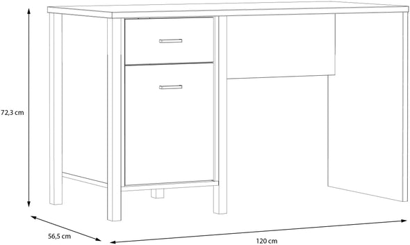 Birou HighRock cu design industrial 120 cm lățime - LunaHome.ro