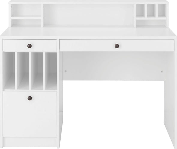 Birou Licia alb cu multe compartimente 120 cm lungime - LunaHome.ro