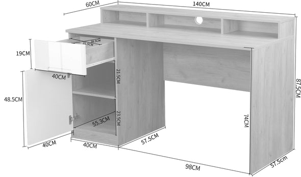 Birou Lund cu aspect modern in 2 culori 140 cm lățime - LunaHome.ro