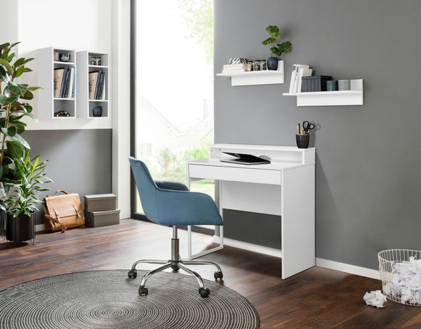 Birou Moid cu design alb ideal in spatii mici, 80 cm lățime - LunaHome.ro