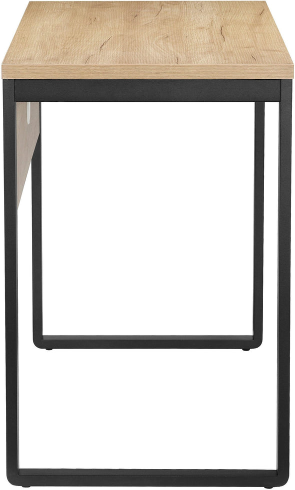 Birou Moid culoare stejar cu picioare din metal negru 100 cm lungime - LunaHome.ro