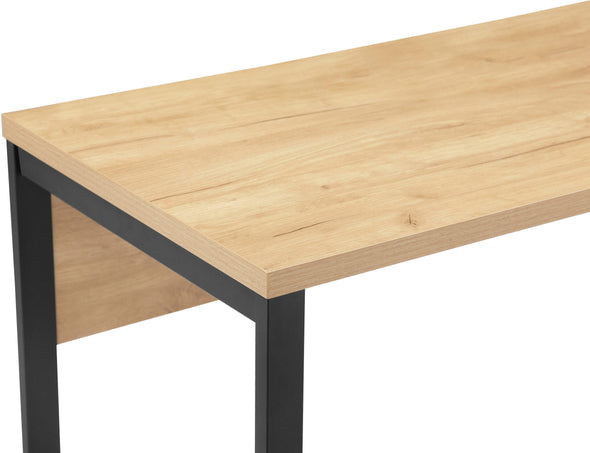 Birou Moid culoare stejar cu picioare din metal negru 100 cm lungime - LunaHome.ro