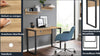Birou Moid culoare stejar cu picioare din metal negru 100 cm lungime - LunaHome.ro
