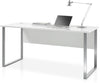Birou OfficeLux gri deschis cu cadru din metal argintiu 170 cm lățime - LunaHome.ro