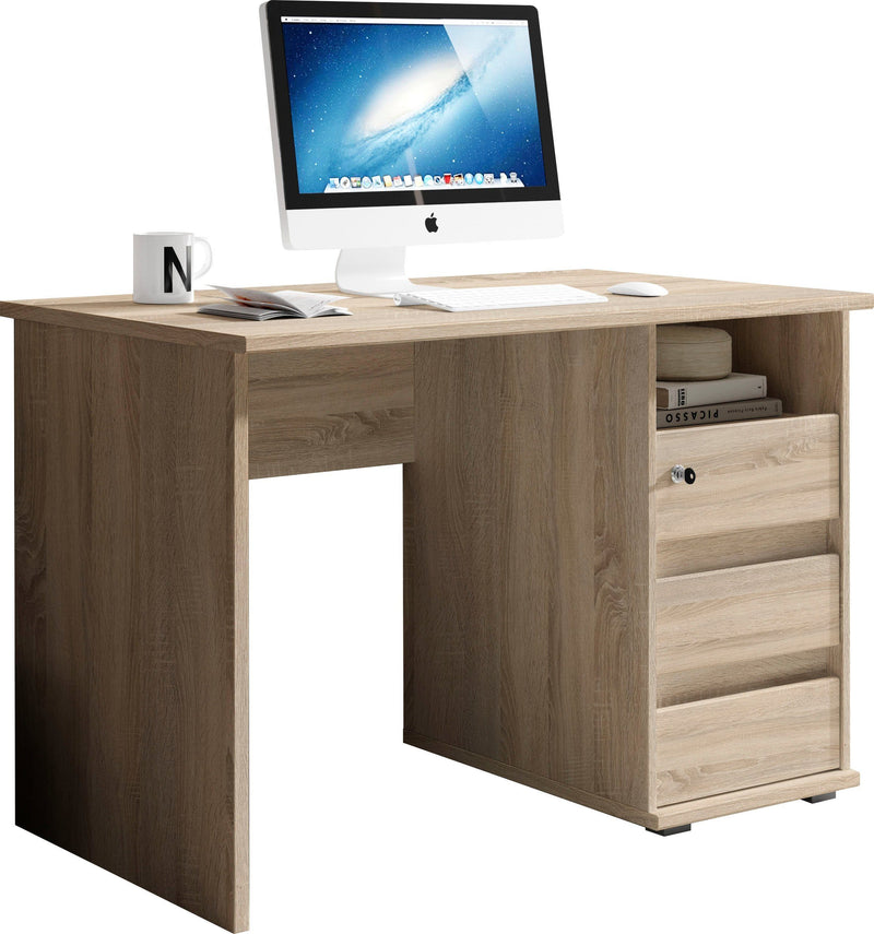 Birou Primus1 culoare stejar sonoma cu 3 sertare, 110 cm lățime - LunaHome.ro