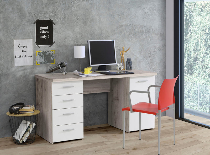 Birou »Netta« cu aspect de lemn, foarte practic, latime 145 cm - LunaHome.ro