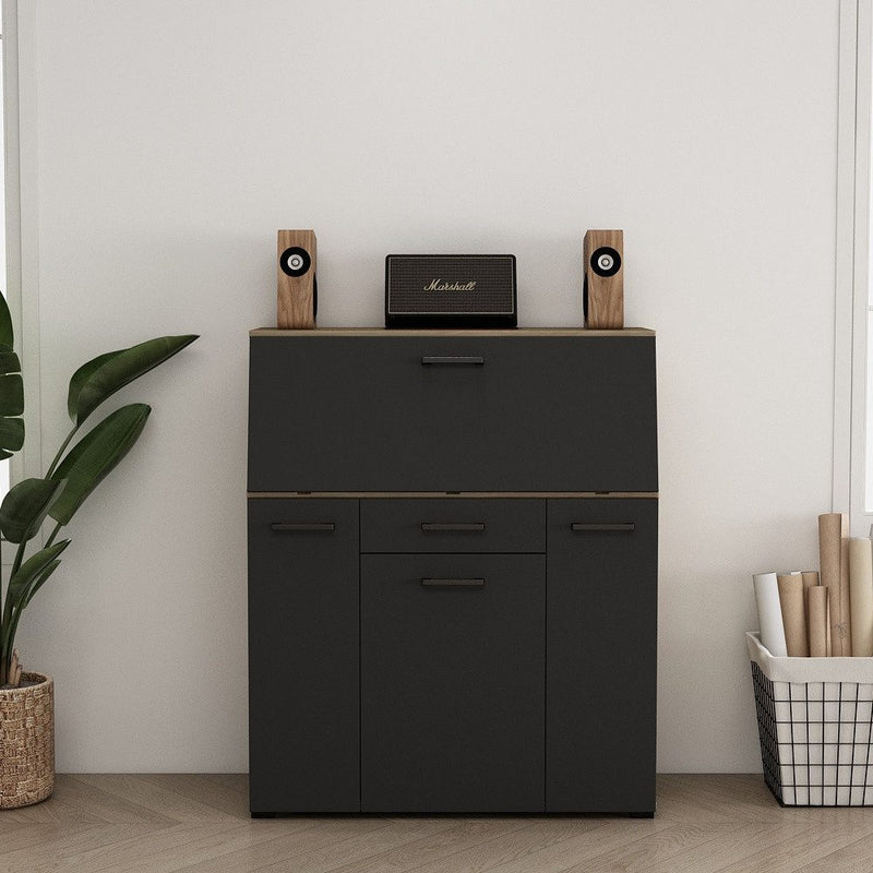 Birou secretaire Moid negru in doua culori 88,5 cm