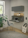 Birou secretaire de perete City Giron gri antracit, 100 cm latime - LunaHome.ro