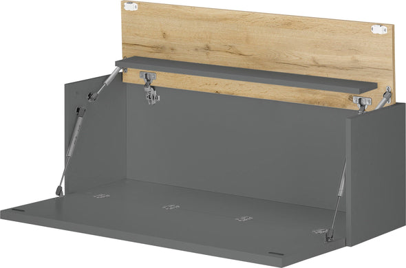 Birou secretaire de perete City Giron gri antracit, 100 cm latime - LunaHome.ro