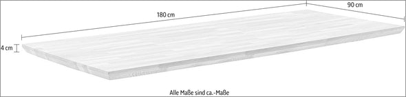 Blat pentru masa Zeballos din lemn masiv de pin 180x900 cm