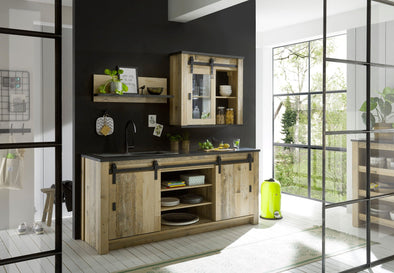 Bucatarie Sherwood, 3 corpuri cu aspect modern latime 201 cm - LunaHome.ro