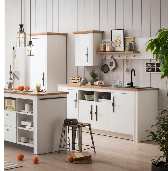 Bucătărie Westminster cu aspect de lemn, 204 cm lungime - LunaHome.ro