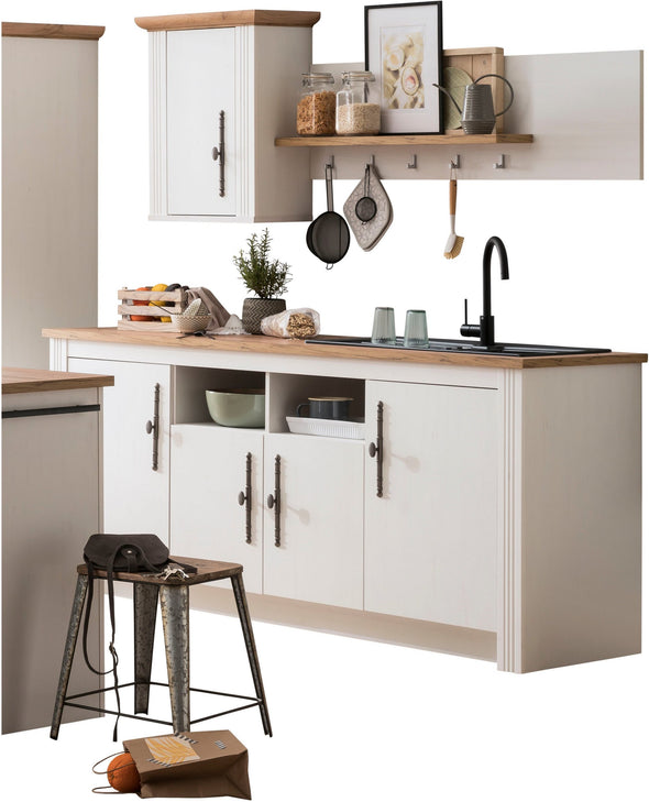 Bucătărie Westminster cu aspect de lemn, 204 cm lungime - LunaHome.ro