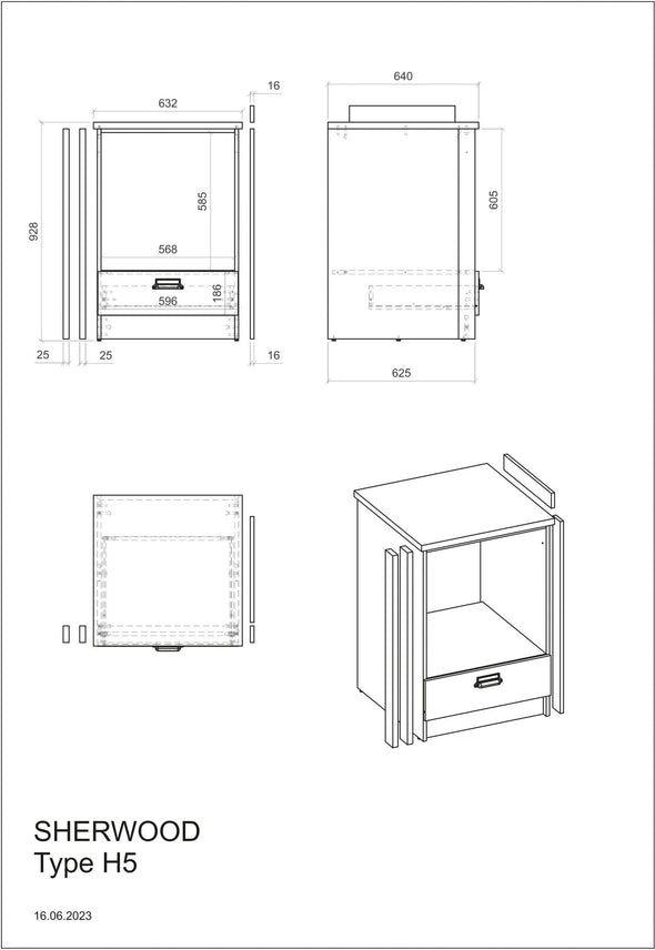 Bucatarie chicineta Sherwood cu 3 corpuri 196 cm - LunaHome.ro