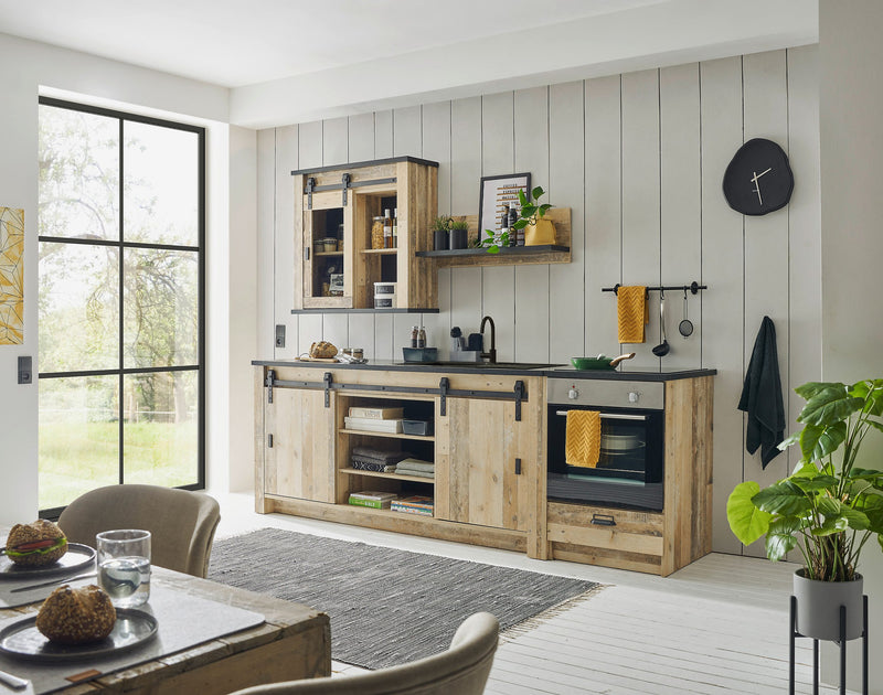 Bucatarie chicineta Sherwood cu aspect de lemn 264 cm - LunaHome.ro