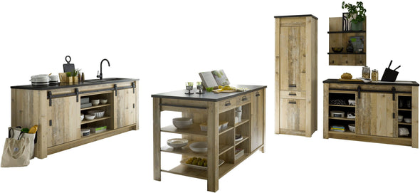 Bucătărie cu insulă Sherwood din 5 piese, aprox 400 cm - LunaHome.ro
