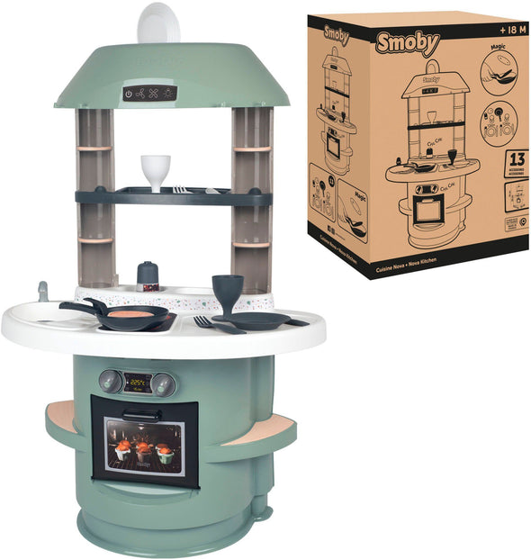 Bucătărie de joaca Smoby Nova verde cu sunete si accesorii - LunaHome.ro