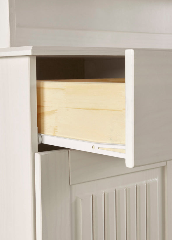 Bufet Liotta din lemn masiv de pin alb, 2 sertare 118 cm lățime - LunaHome.ro