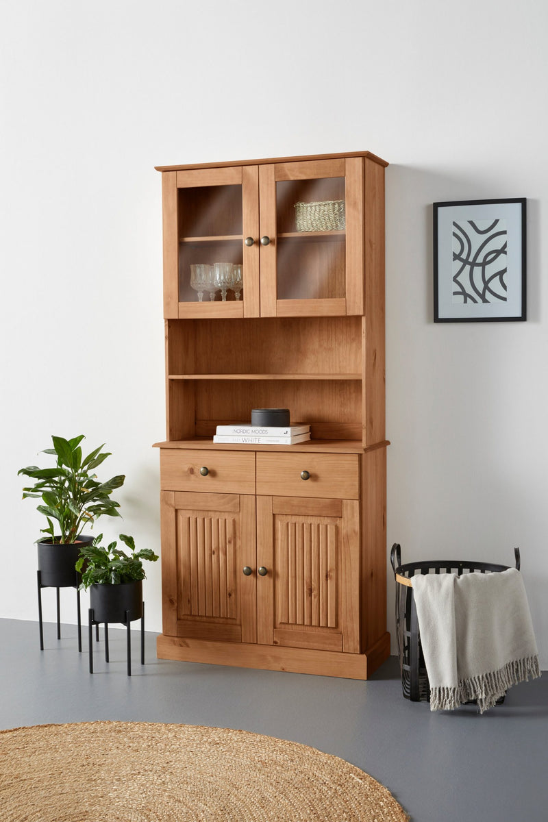 Bufet Liotta din lemn masiv de pin natur 80 cm lățime - LunaHome.ro
