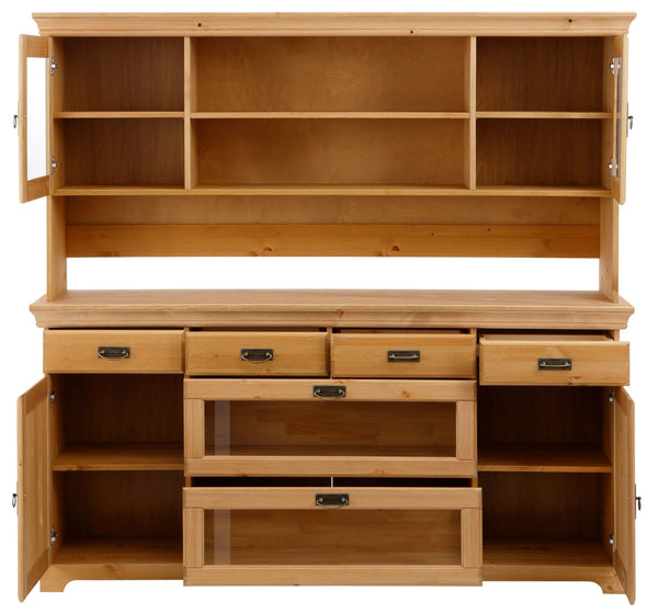 Bufet Ruegen din lemn masiv de pin natur, 180 cm latime - LunaHome.ro