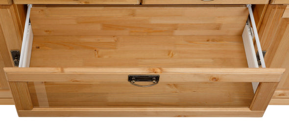 Bufet Ruegen din lemn masiv de pin natur, 180 cm latime - LunaHome.ro