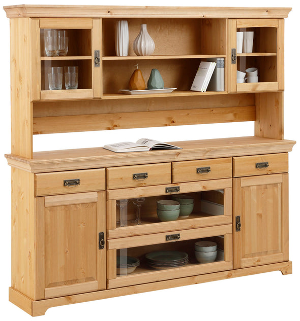 Bufet Ruegen din lemn masiv de pin natur, 180 cm latime - LunaHome.ro