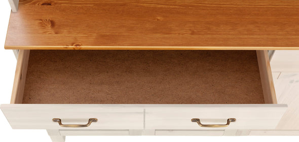 Bufet de bucătărie Alby din lemn de pin alb rustic 125 cm