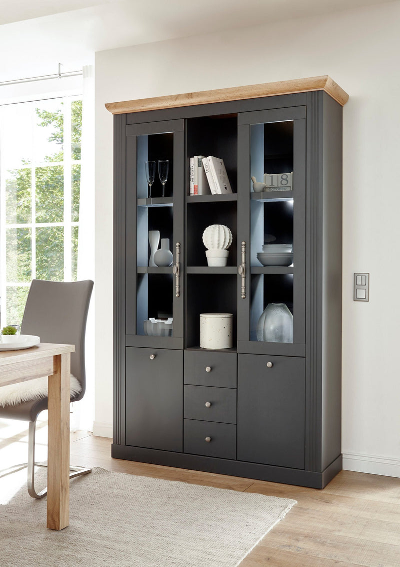 Bufet elegant »WESTMINSTER« gri antracit 129 cm latime - LunaHome.ro