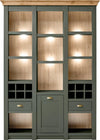 Bufet vitrina »Cambridge« cu design elegant verde inchis, 147 cm latime - LunaHome.ro