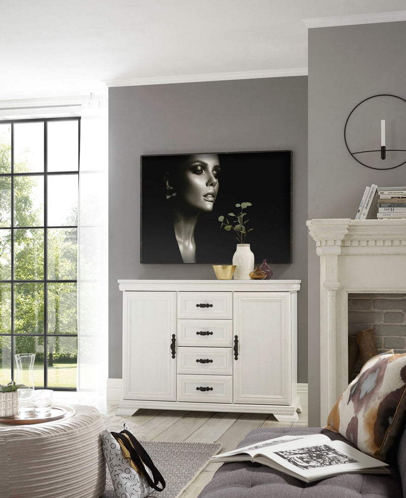 Comoda Royal cu design elegant exclusivist alba 128 cm