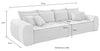 Canapea Big Sofa Moldau din microfibra gri cu 12 perne 306 cm lățime - LunaHome.ro