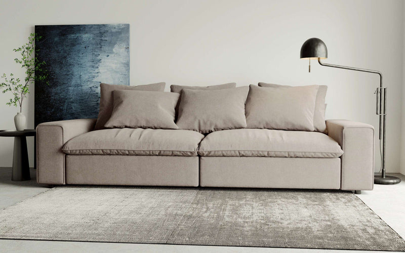 Canapea BigSofa Venslev bej foarte confortabila cu perne 260 cm - LunaHome.ro