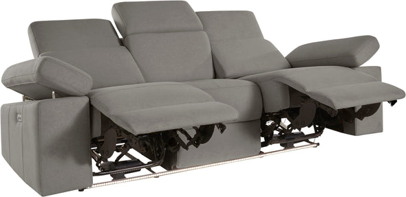 Canapea Kilado gri cu functie electrica de recliner, LED si USB 229 cm