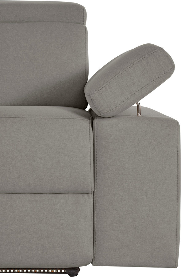 Canapea Kilado gri cu functie electrica de recliner, LED si USB 229 cm