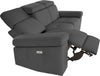 Canapea Kilado gri cu functie electrica de recliner, LED si USB 229 cm