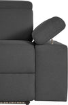 Canapea Kilado gri cu functie electrica de recliner, LED si USB 229 cm