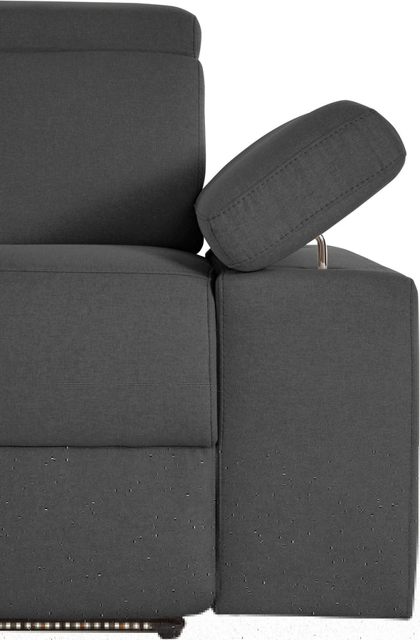 Canapea Kilado gri cu functie electrica de recliner, LED si USB 229 cm