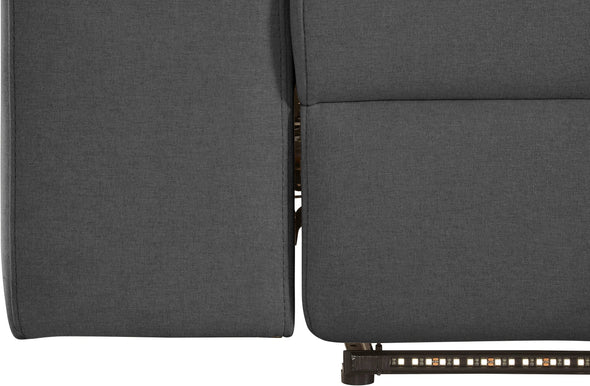 Canapea Kilado gri cu functie electrica de recliner, LED si USB 229 cm