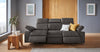 Canapea Kilado gri din piele cu recliner electric, LED si USB 229 cm