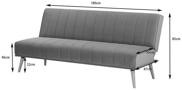Canapea Lumiara gri extensibila cu 3 locuri 180 cm lungime