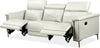 Canapea Lund cu 3 locuri, 2 reglabile manual, piele eco crem, 222 cm - LunaHome.ro