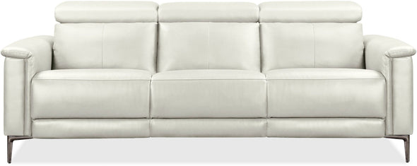 Canapea Lund cu 3 locuri, 2 reglabile manual, piele eco crem, 222 cm - LunaHome.ro