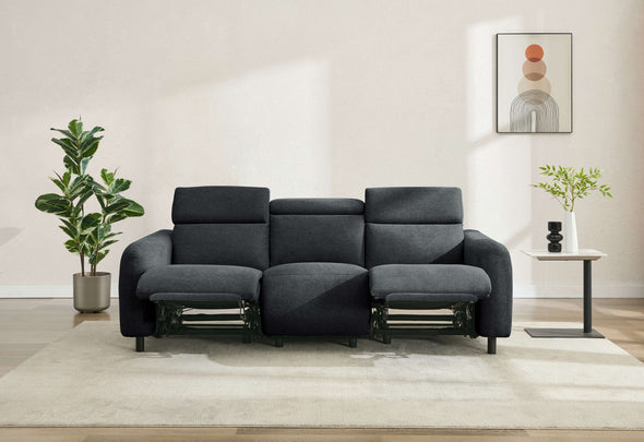Canapea Skaane gri inchis cu reclinere electrice 229 cm