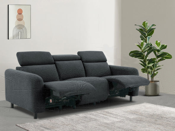 Canapea Skaane gri inchis cu reclinere electrice 229 cm