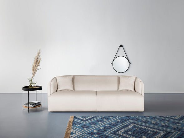 Canapea Zone Couch cu design minimalist din catifea bej 204 cm