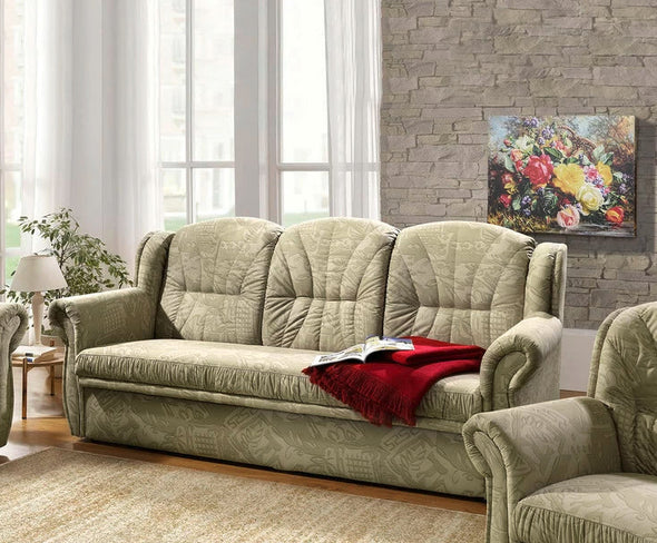 Canapea extensibila din microvelur verde deschis 218 cm - LunaHome.ro