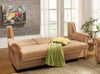 Canapea extensibila din microvelur verde deschis 218 cm - LunaHome.ro