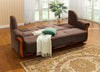 Canapea cu 3 locuri extensibila cu tapiterie maro 240 cm - LunaHome.ro