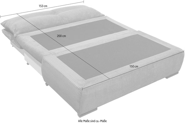 Canapea extensibila Charlie cu spatiu de depozitare 153 cm lățime - LunaHome.ro